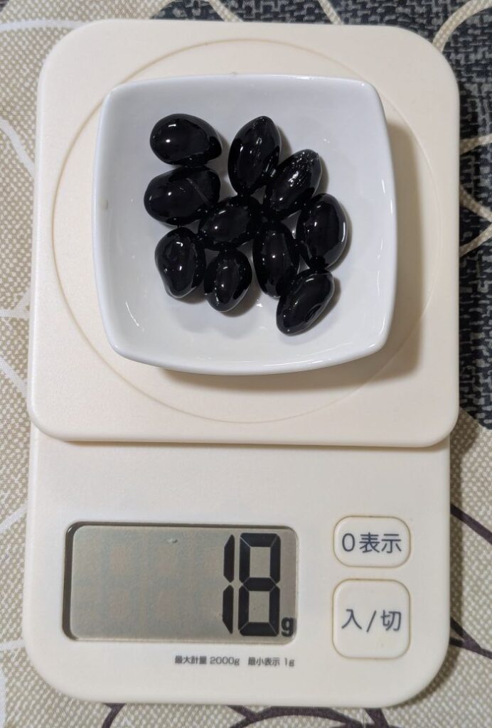 丹波黒黒豆重量