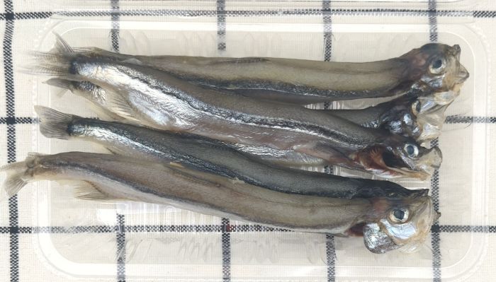 「ししゃも（塩）」の上部（ふたを開けた状態）