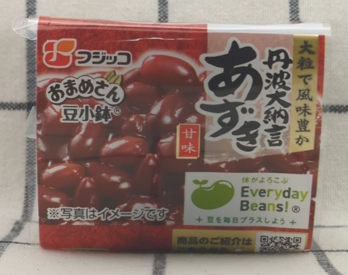 「豆小鉢　丹波大納言あずき」のパッケージ側面1（商品ラベル）